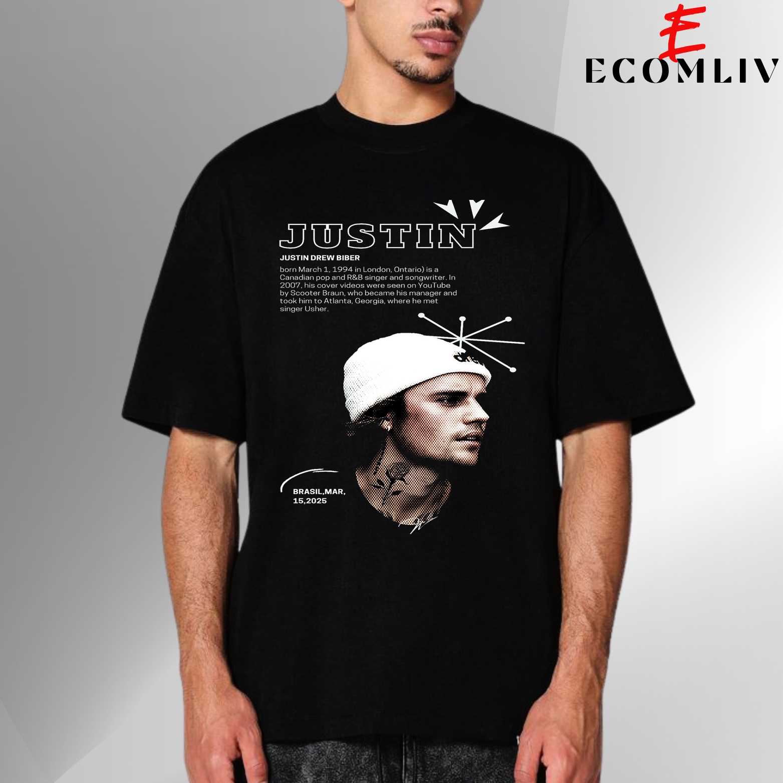 Justin Bieber Unisex Graphic Tee, Aesthetic Streetwear Shirt